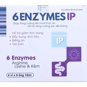 Siro 6 Enzymes IP tăng cường tiêu hóa, tăng đề kháng hộp 20 ống x 10ml