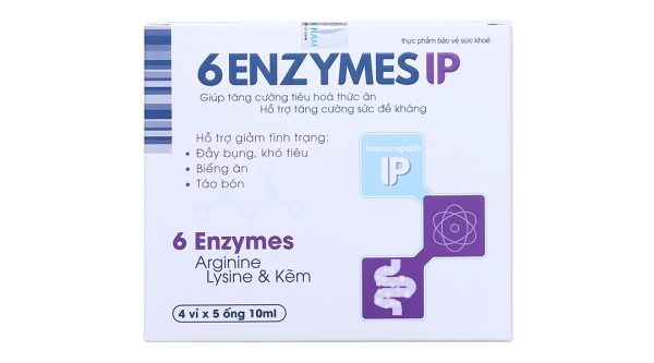 Siro 6 Enzymes IP tăng cường tiêu hóa, tăng đề kháng hộp 20 ống x 10ml