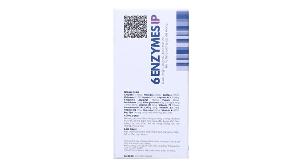 Siro 6 Enzymes IP tăng cường tiêu hóa, tăng đề kháng hộp 20 ống x 10ml