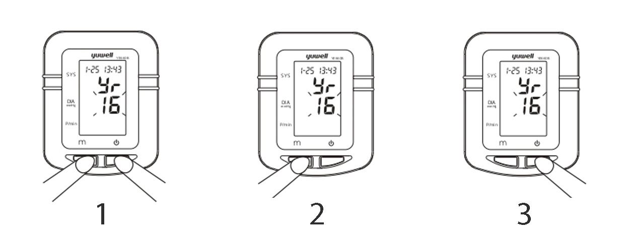 Hướng dẫn cài đặt thời gian của Máy đo huyết áp bắp tay Yuwell YE660B