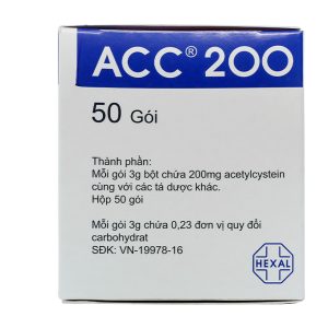 Bột pha dung dịch uống ACC 200 tan đàm trong bệnh lý hô hấp (50 gói x 3g)
