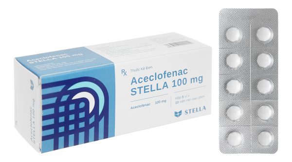 Aceclofenac Stella 100mg giảm đau, kháng viêm xương khớp (5 vỉ x 10 viên)