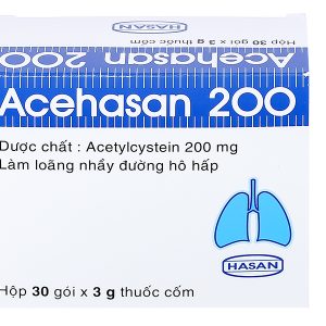 Thuốc cốm Acehasan 200 tan đàm trong bệnh lý hô hấp (30 gói x 3g)