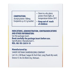 Thuốc cốm Acemuc Kids 100mg tiêu nhầy trong bệnh hô hấp (30 gói x 0.5g)