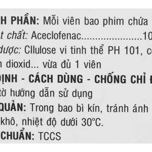 Aclon 100mg giảm đau và kháng viêm xương khớp (10 vỉ x 10 viên)