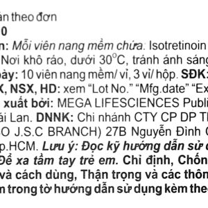 Acnotin 10 trị mụn trứng cá nặng (3 vỉ x 10 viên)
