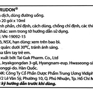 Hỗn dịch uống Barudon Susp giảm đau nhanh trong viêm dạ dày (20 gói x 10ml)