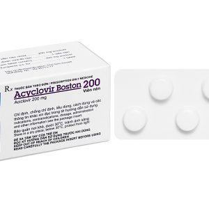 Acyclovir Boston 200 phòng và trị nhiễm virus Herpes (5 vỉ x 5 viên)