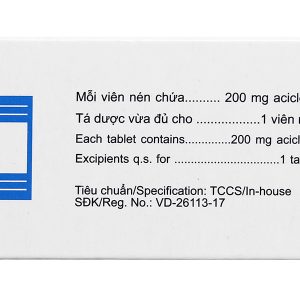 Acyclovir Boston 200 phòng và trị nhiễm virus Herpes (5 vỉ x 5 viên)