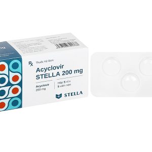 Acyclovir Stella 200mg thuốc kháng virus Herpes simplex (5 vỉ x 5 viên)