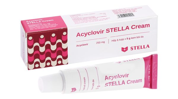 Acyclovir Stella Cream trị nhiễm virus Herpes simplex da tuýp 5g