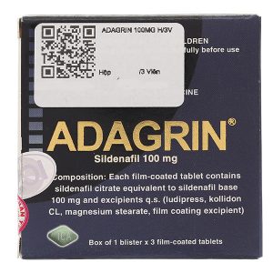 Adagrin 100mg trị rối loạn cương dương (1 vỉ x 3 viên)