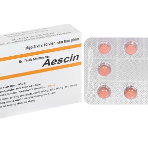 Aescin 40mg trị giãn tĩnh mạch, chống phù nề (3 vỉ x 10 viên)