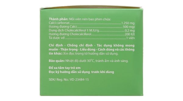 Agi-Calci bổ sung canxi, trị loãng xương (20 vỉ x 10 viên)