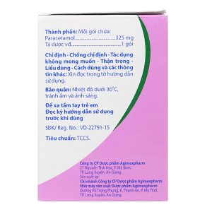 Thuốc cốm Agimol 325 giảm đau, hạ sốt (30 gói x 1.6g)