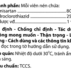 Agimstan-H 80/25 Agimexpharm trị tăng huyết áp vô căn (4 vỉ x 7 viên)