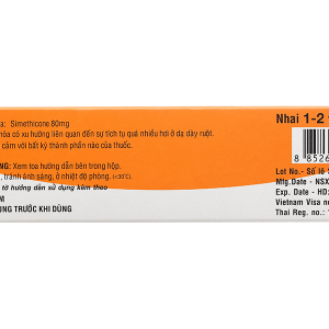 Air-X 80mg hương vị cam trị đầy hơi và chướng bụng (10 vỉ x 10 viên)