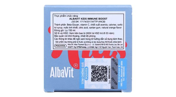 Siro Albavit Kids Immune Boost hỗ trợ tăng đề kháng chai 150ml