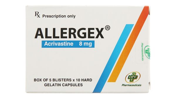 Allergex 8mg trị viêm mũi dị ứng, mề đay (5 vỉ x 10 viên)