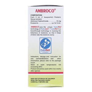 Siro Ambroco 15mg/5ml hỗ trợ tan đàm trong bệnh lý hô hấp chai 60ml
