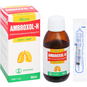 Siro Ambroxol-H 30mg/5ml trị bệnh hô hấp có kèm tăng tiết dịch phế quản chai 90ml