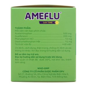 Ameflu Daytime giảm các triệu chứng cảm cúm, cảm lạnh (10 vỉ x 10 viên)