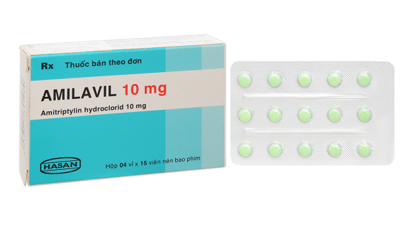 Amilavil 10mg trị trầm cảm, đau dây thần kinh, đái dầm ở trẻ lớn (4 vỉ x 15 viên)