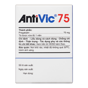 AntiVic 75 trị động kinh, rối loạn lo âu (10 vỉ x 10 viên)