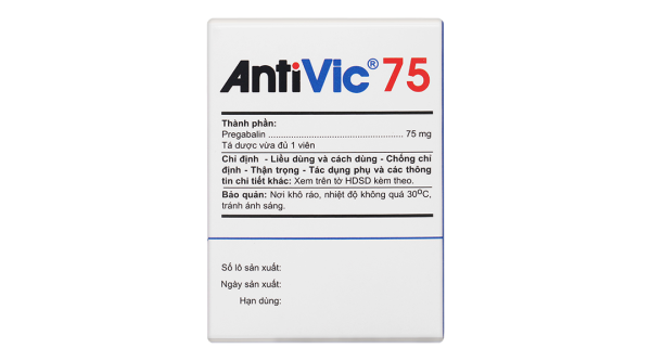 AntiVic 75 trị động kinh, rối loạn lo âu (10 vỉ x 10 viên)