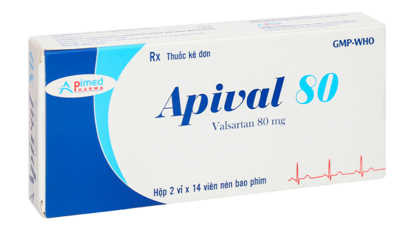 Apival 80 trị tăng huyết áp, suy tim (2 vỉ x 14 viên)