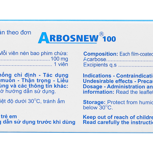 Arbosnew 100mg điều trị tiểu đường tuýp 2 (3 vỉ x 10 viên)