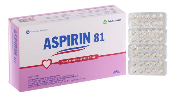 Aspirin 81 dự phòng đột quỵ, nhồi máu cơ tim (20 vỉ x 10 viên)