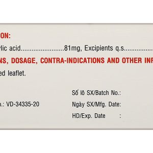 Aspirin Mkp 81 dự phòng thứ phát bệnh tim mạch hoặc mạch máu não (10 vỉ x 10 viên)