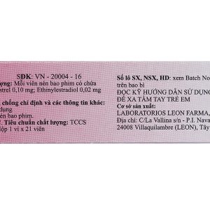 Asumate 20 thuốc tránh thai hằng ngày (1 vỉ x 21 viên)