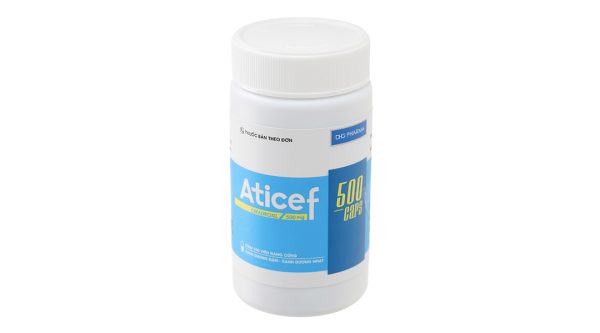 Aticef 500 caps trị nhiễm khuẩn từ nhẹ đến vừa chai 100 viên