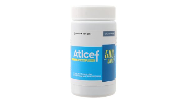 Aticef 500 caps trị nhiễm khuẩn từ nhẹ đến vừa chai 100 viên