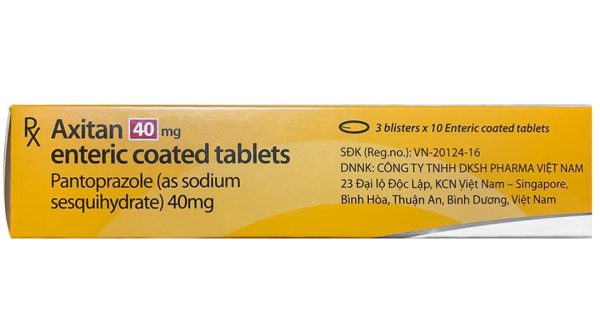 Axitan 40mg điều trị trào ngược dạ dày, thực quán (3 vỉ x 10 viên)