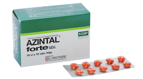 Azintal Forte Tabs trị đầy hơi, khó tiêu (10 vỉ x 10 viên)