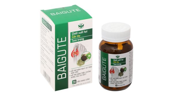 Baigute hỗ trợ cải thiện triệu chứng sưng, đau khớp do gout hộp 20 viên