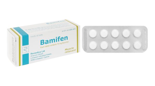 Bamifen 10mg giãn cơ, giảm co cứng cơ vân (6 vỉ x 10 viên)