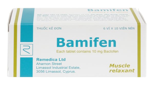 Bamifen 10mg giãn cơ, giảm co cứng cơ vân (6 vỉ x 10 viên)