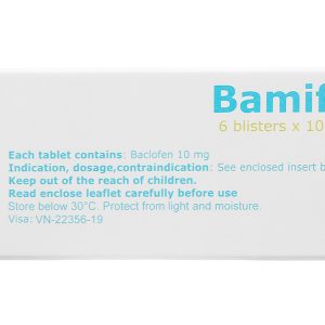 Bamifen 10mg giãn cơ, giảm co cứng cơ vân (6 vỉ x 10 viên)