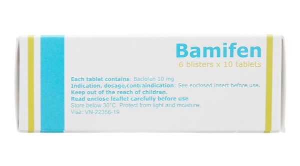 Bamifen 10mg giãn cơ, giảm co cứng cơ vân (6 vỉ x 10 viên)