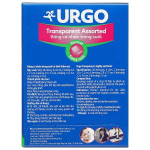 Băng cá nhân trong suốt Urgo Transparent Assorted hộp 20 miếng