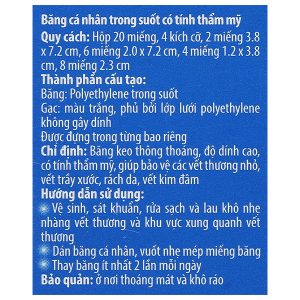 Băng cá nhân trong suốt Urgo Transparent Assorted hộp 20 miếng