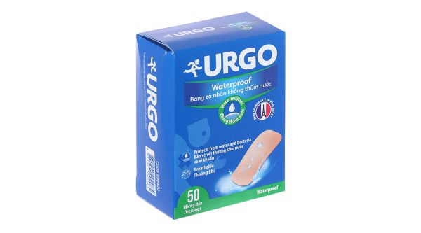 Băng cá nhân không thấm nước Urgo Waterproof (2 x 7.2cm) hộp 50 miếng