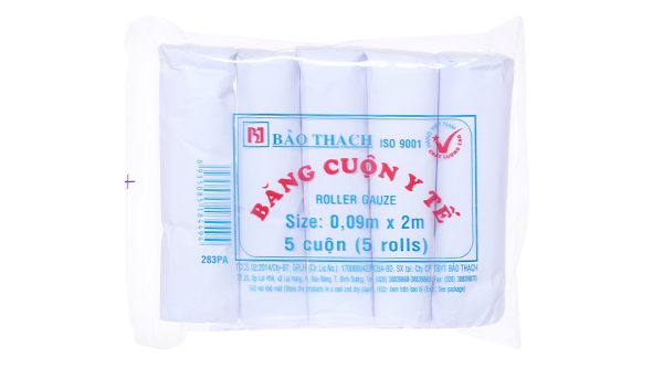 Băng cuộn y tế Bảo Thạch túi 5 cuộn (0.09m x 2m)