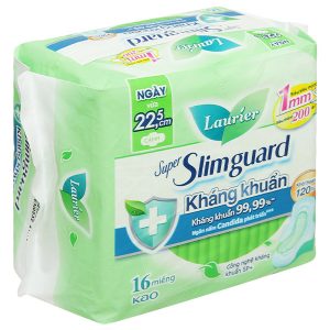 Băng vệ sinh Laurier Super Slimguard kháng khuẩn siêu siêu mỏng cánh gói 16 miếng