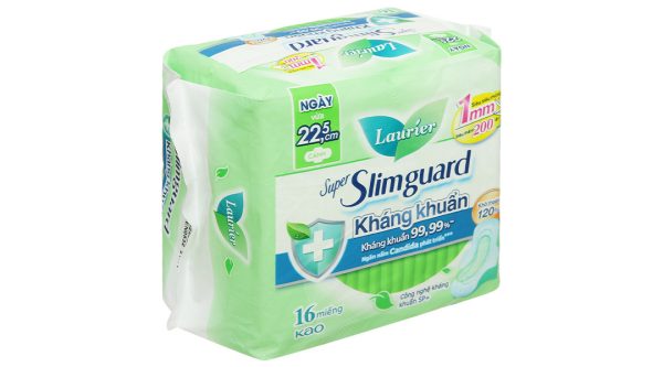 Băng vệ sinh Laurier Super Slimguard kháng khuẩn siêu siêu mỏng cánh gói 16 miếng