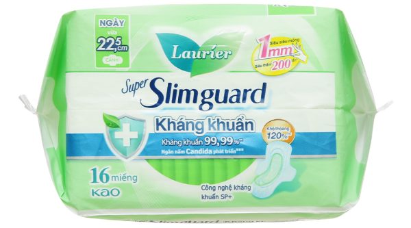 Băng vệ sinh Laurier Super Slimguard kháng khuẩn siêu siêu mỏng cánh gói 16 miếng